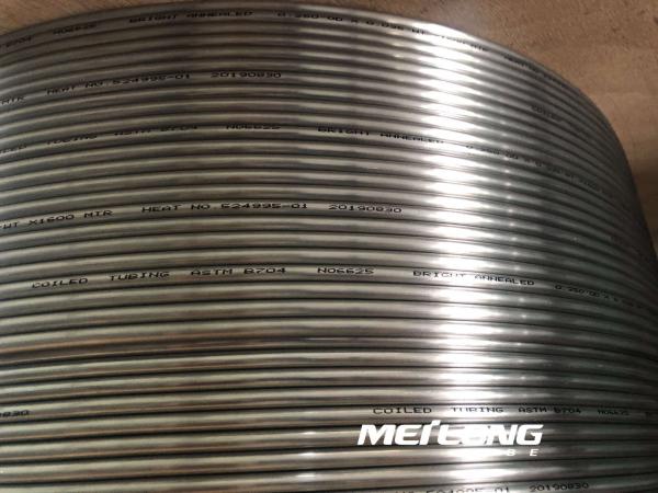 خط حقن كيميائي غير ملحوم Inconel 625 أنبوب شعري ملفوف