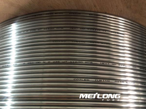 Jalur Injeksi Kimia Seamless N06625 Coiled Capillary Tubing